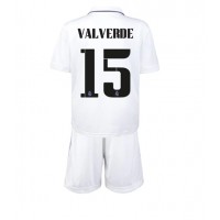 Real Madrid Federico Valverde #15 Fotballklær Hjemmedraktsett Barn 2022-23 Kortermet (+ korte bukser)